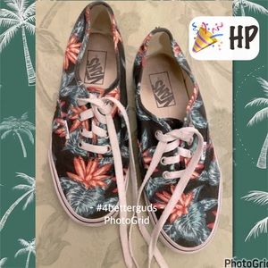 Vans Unisex Hawaiian Tropical Palm Leaf Print Fabric Lace Up Sneaker M 6 W 7.5